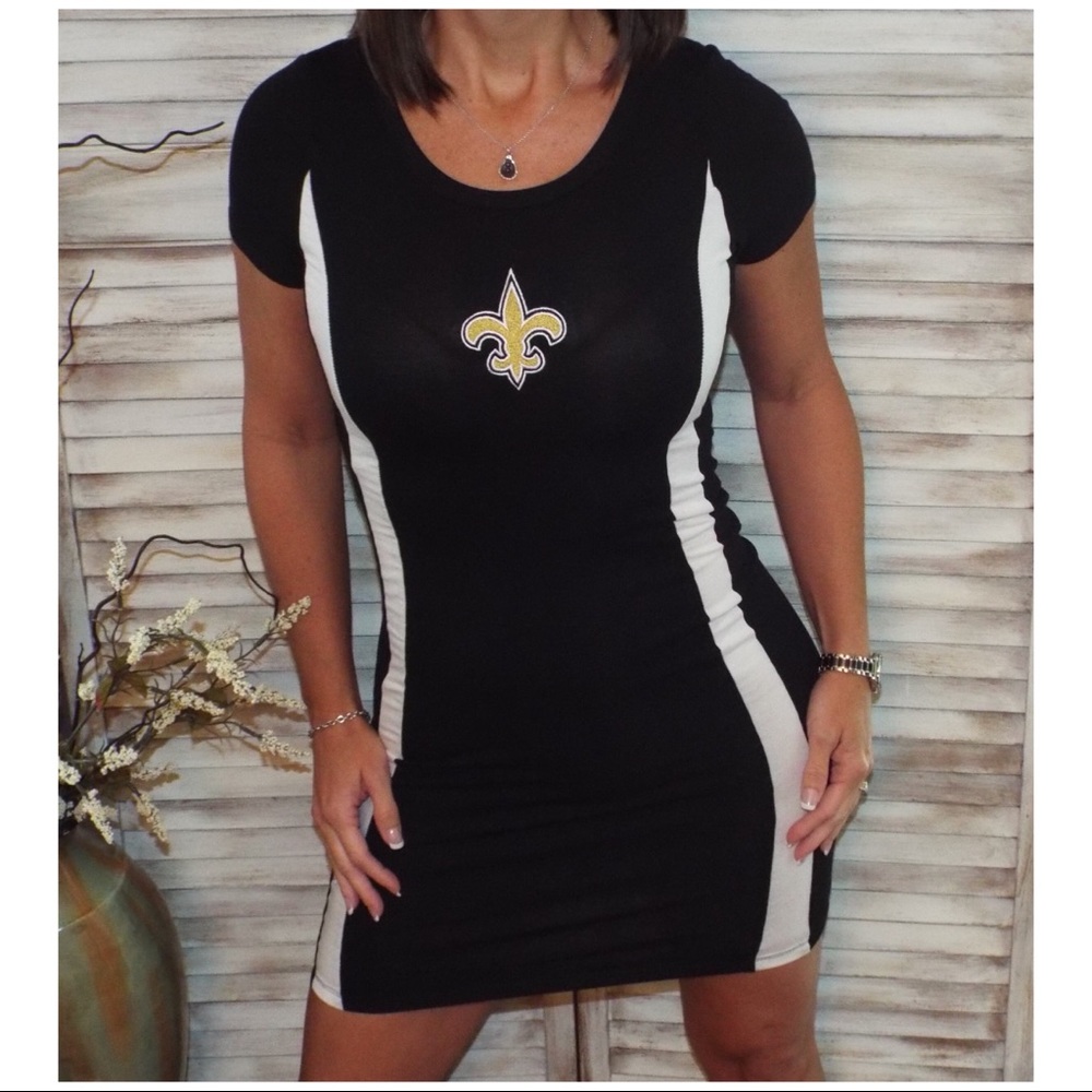 New Orleans Saints Fleur de Lis Sporty Dress Bodycon Emboridered 3022 - Picture 7 of 7